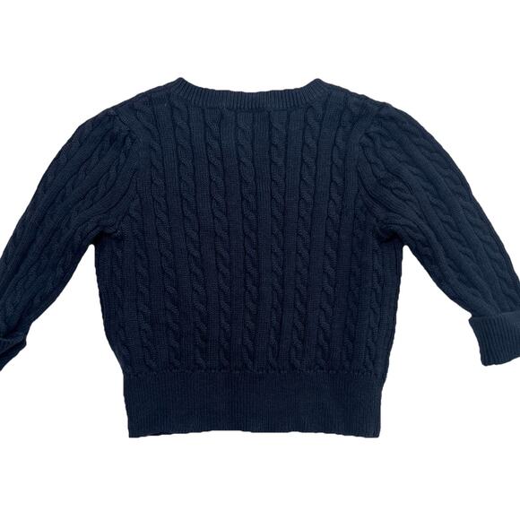 Ralph Lauren Cardigan Baby Size 6M Navy Blue Cable Knit Preppy Classic Polo Logo - Picture 8 of 12
